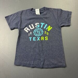Austin Texas T-Shirt Youth Size Small Purple Souvenir Graphic Tee Vintage Style